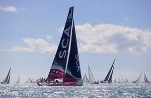Team SCA at the start of the Rolex Fastnet Race 2013 Sunday August 11 2013 photo copyright  Rick Tomlinson http://www.rick-tomlinson.com taken at  and featuring the  class
