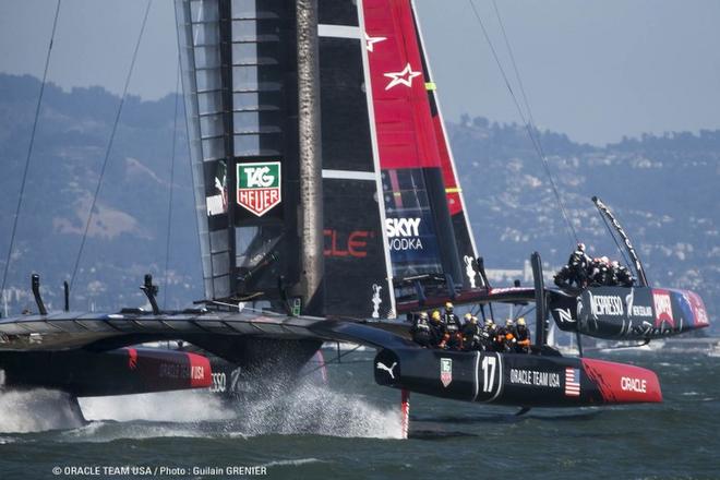 Oracle team USA in action at the 2013 34th America’s cup © Oracle team racing