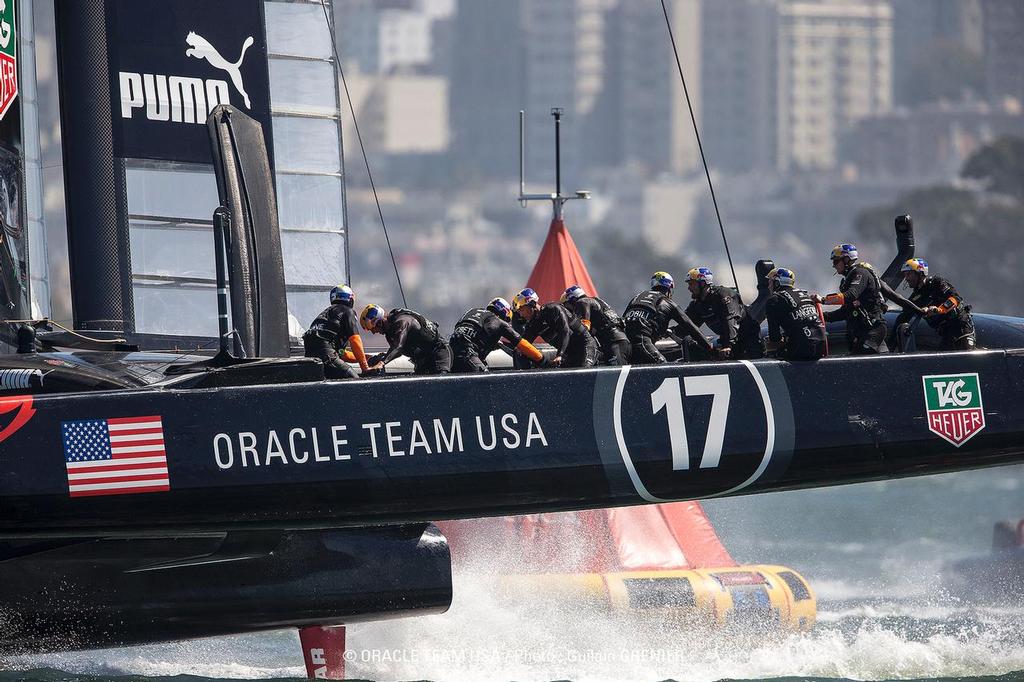 AC34 Match / ETNZ vs OTUSA DAY 9 - Race 12 / 34th America's Cup / ORACLE TEAM USA / San Francisco (USA) / 19-09-2013 photo copyright Guilain Grenier Oracle Team USA http://www.oracleteamusamedia.com/ taken at  and featuring the  class