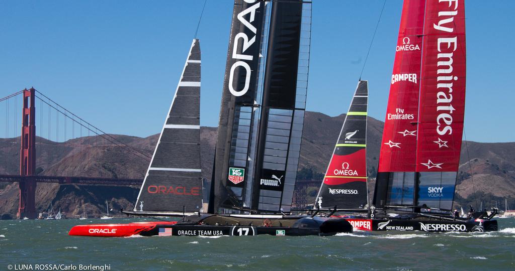 34th America’s Cup America’s Cup Final 5 - Emirates Team New Zealand vs Oracle Team USA photo copyright Carlo Borlenghi/Luna Rossa http://www.lunarossachallenge.com taken at  and featuring the  class