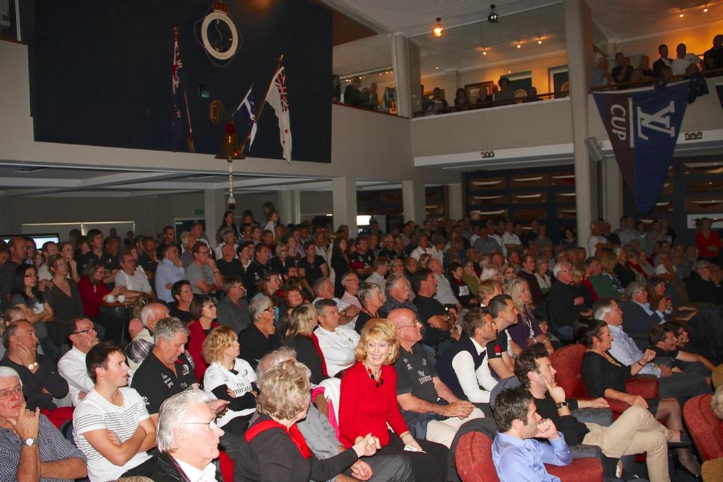 America’s Cup Day 9 - Royal New Zealand Yacht Squadron - fans watch the racing on Day 9 - this group is just one of three screens and groups of fans at RNZYS. photo copyright Richard Gladwell www.photosport.co.nz taken at  and featuring the  class