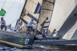 The bowman of Larchmont YC (USA) dropping the jib - New York Yacht Club Invitational Cup presented by Rolex photo copyright  Rolex/Daniel Forster http://www.regattanews.com taken at  and featuring the  class