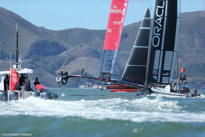 23/09/2013 - San Francisco (USA,CA) - 34th America’s Cup - Oracle Team USA vs Emirates Team New Zealand, Race Day 13 © ACEA / Photo Abner Kingman http://photo.americascup.com