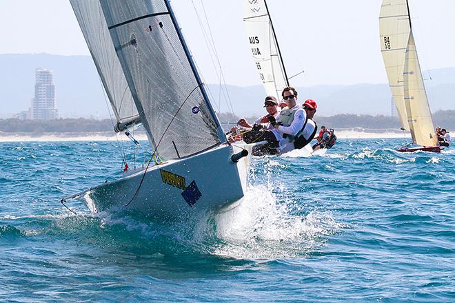 Rob Shaw at the helm of Peow Peow - Australian Sports Boat Association QLD Titles 2013 © Teri Dodds http://www.teridodds.com