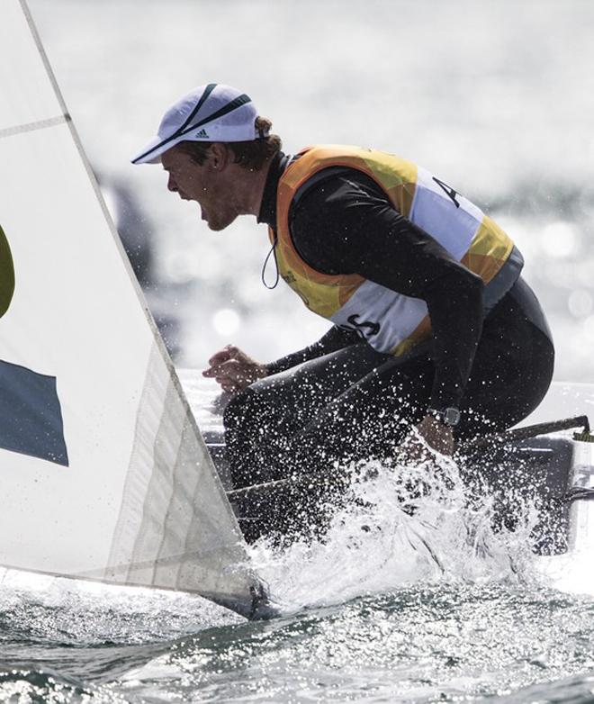 Tom Slingsby during the medal race at the London 2012 Olympic Sailing Competition © Carlo Borlenghi/FIV - copyright