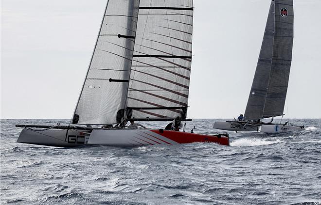 GC32s in action during the Extreme Sailing Series in Nice © Christophe Launay