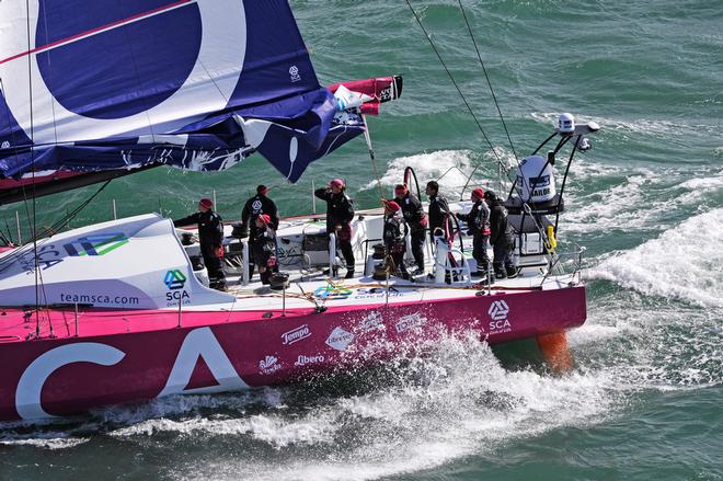 October 4 2013 - Team SCA sailing trials in the English Channel © Rick Tomlinson/Volvo Ocean Race http://www.volvooceanrace.com