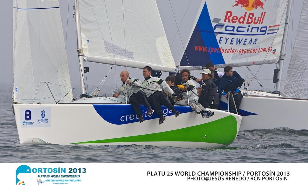 Platu 25 Worlds - Teams in action on day 1 PortosÃ­n , Galicia, Spain.  ©  Jesus Renedo http://www.sailingstock.com