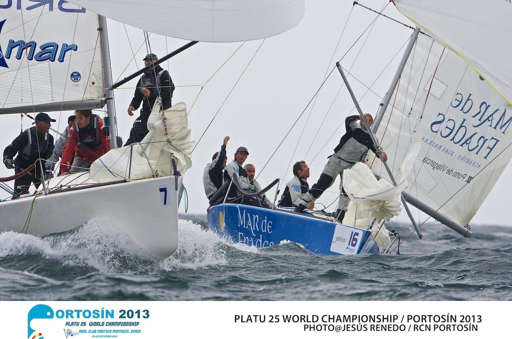 Platu 25 World Championships, PortosÃ­n , Galicia, Spain. 24-29 September 2013 , final day  Â© ©  Jesus Renedo http://www.sailingstock.com