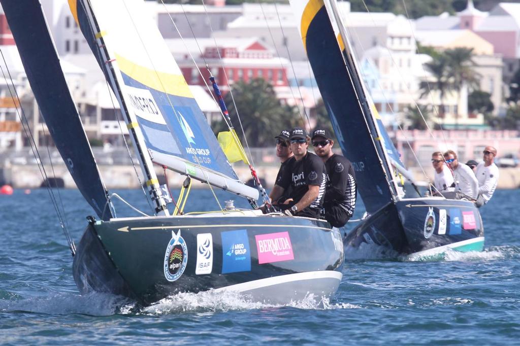 Adam Minoprio defeated Keith Swinton iand moves on to the semi finals in racing in the Argo Group Gold Cup at the Royal Bermuda Yacht Club on Hamilton Harbour. photo copyright Charles Anderson /Argo Group Gold Cup taken at  and featuring the  class