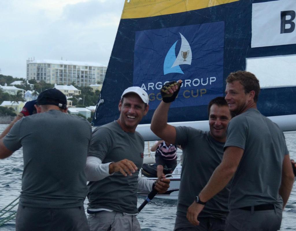 Francesco Bruni (ITA) Luna Rossa defeated Sir Ben Ainslie (GBR) BART/Argo Group 3-2 in the finals of the 2013 Argo Group Gold Cup at the Royal Bermuda Yacht Club in Hamilton, Bermuda. photo copyright Talbot Wilson taken at  and featuring the  class