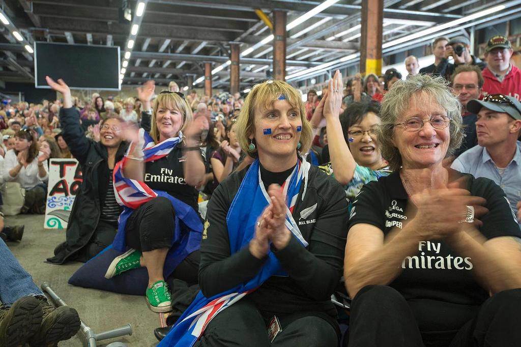 Emirates Team New Zealand welcome home event in Auckland. Fans in shed 10. 4/10/2013 photo copyright Chris Cameron/ETNZ http://www.chriscameron.co.nz taken at  and featuring the  class