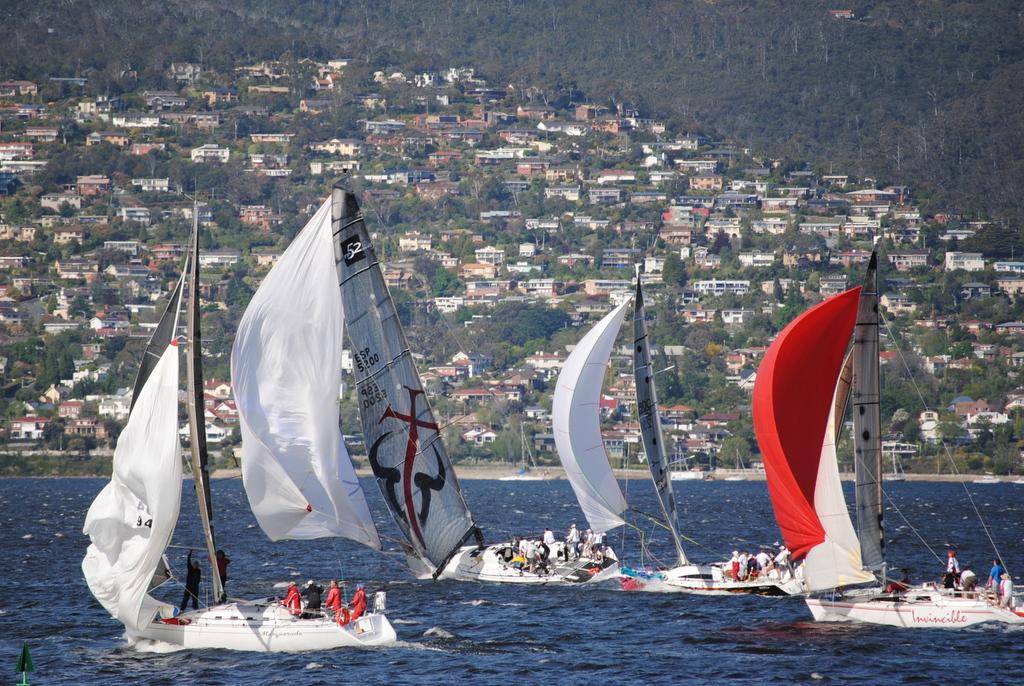 Cougar II starts to broach soon after the start of the Combined Clubs Long Race on the Derwent  © Peter Campbell