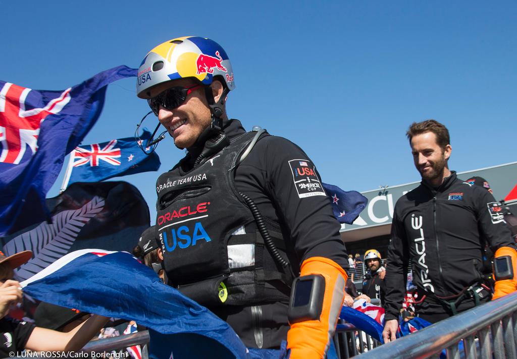 Oracle Team USA skipper Jimmy  Spithill, on the cusp of winning the America’s Cup - before the start of Races 17 - 18 photo copyright Carlo Borlenghi/Luna Rossa http://www.lunarossachallenge.com taken at  and featuring the  class