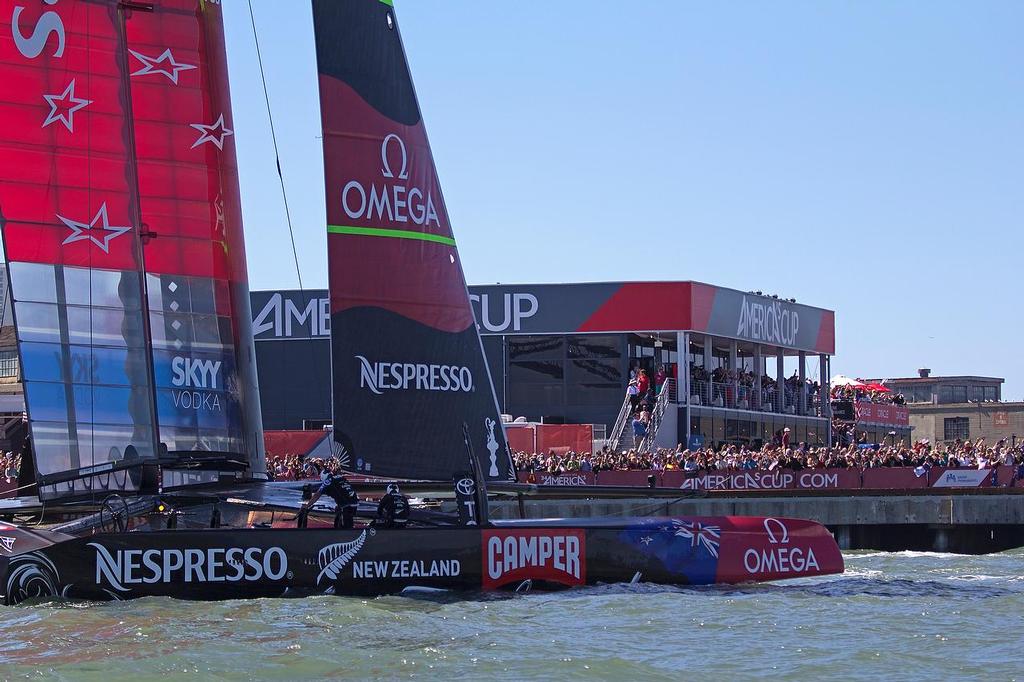 ETNZ in front of her fans  - Day 14 America’s Cup 2013 photo copyright Kurt Molnar taken at  and featuring the  class