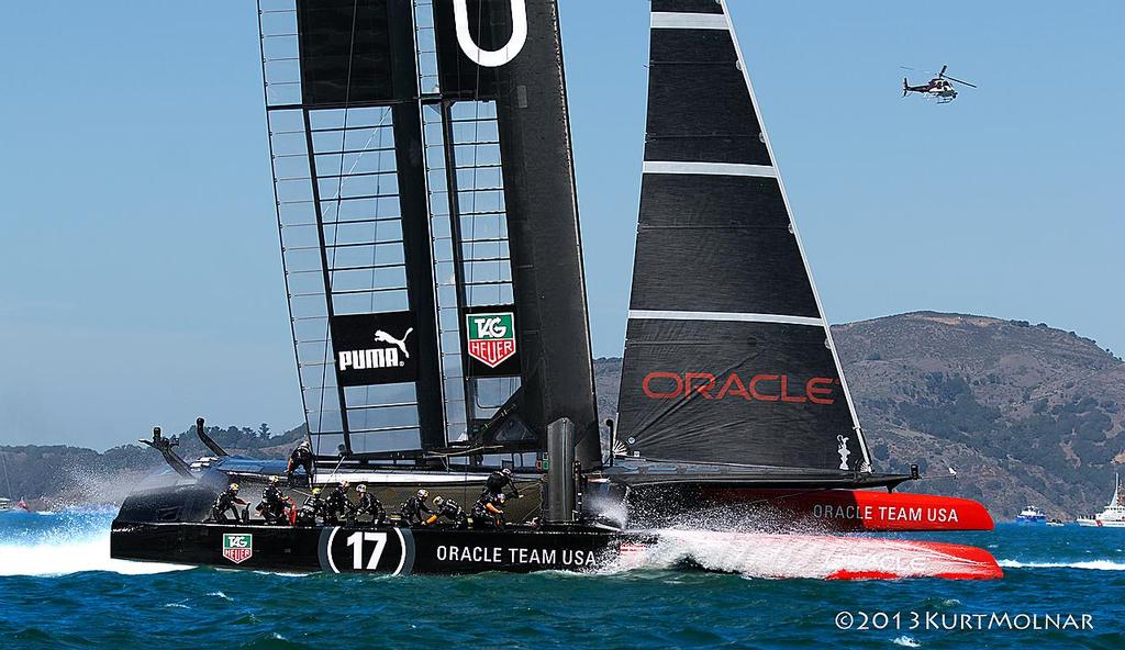 Oracle Bow1 - America's Cup - Day 14 photo copyright Kurt Molnar taken at  and featuring the  class