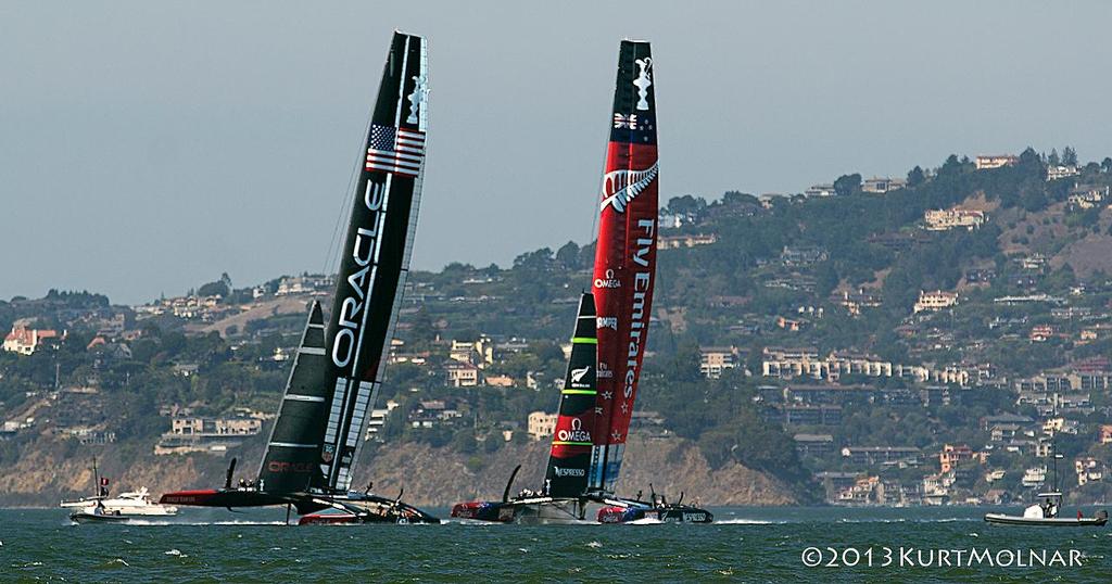 USA NZ Pre Start  - America’s Cup - Day 14 photo copyright Kurt Molnar taken at  and featuring the  class