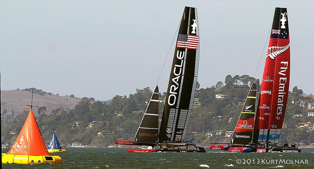 USA NZ Start  - America’s Cup - Day 14 photo copyright Kurt Molnar taken at  and featuring the  class