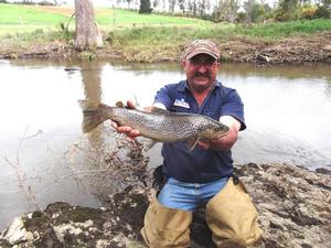 Carl's cracking trout from a recent trip. photo copyright Jarrod Day taken at  and featuring the  class