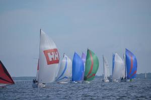 Fleet in action at the  J/70 North American Championship day 1 photo copyright J/70 Class Association taken at  and featuring the  class