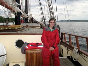 Tall Ships America intern Elizabeth Braunstein onboard the 118-foot schooner Unicorn this summer during the TALL SHIPS CHALLENGEÂ® Great Lakes photo copyright Elizabeth Braunstein taken at  and featuring the  class