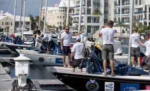 Crews prepare for the Practice Day at the Argo Gold Cup, Bermuda, part of the Alpari WMRT. photo copyright  OnEdition / WMRT http://wmrt.com/ taken at  and featuring the  class