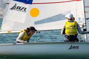 Jo Aleh Polly Powrie NZL Women's 470 - 2013 ISAF Sailing World Cup Qingdao Day 4 photo copyright ISAF  taken at  and featuring the  class