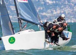 Franco Rossini&rsquo;s Melges 24 Blu Moon leads in the Melges 24 class after day three of racing at the Rolex Big Boat Series photo copyright  Rolex/Daniel Forster http://www.regattanews.com taken at  and featuring the  class