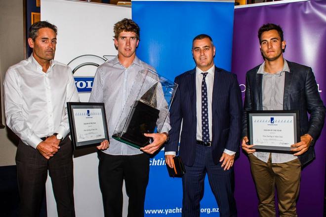 Pictured above from left: Sir Russell Coutts, Peter Burling, Brendan Drury (House of Travel) and Blair Tuke - New Zealand Sailor of the Year © Yachting NZ