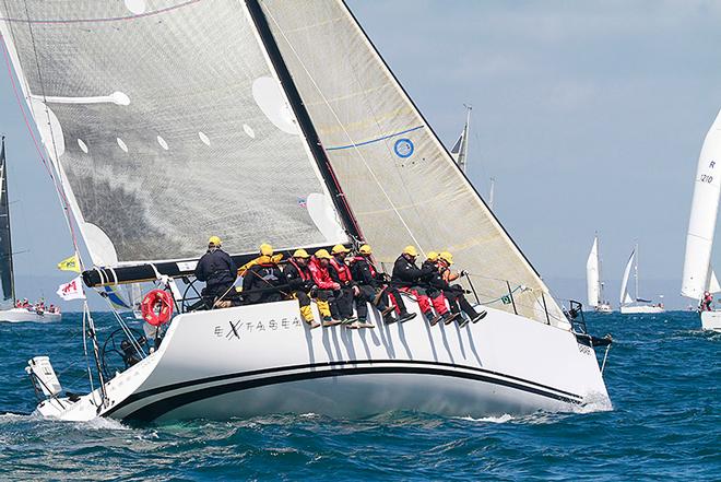 Paul Buccholz and his Extasea crew are looking for their third line honours down the westcoast. - ORCV Melbourne to Launceston / Hobart Yacht Race starts © Teri Dodds http://www.teridodds.com