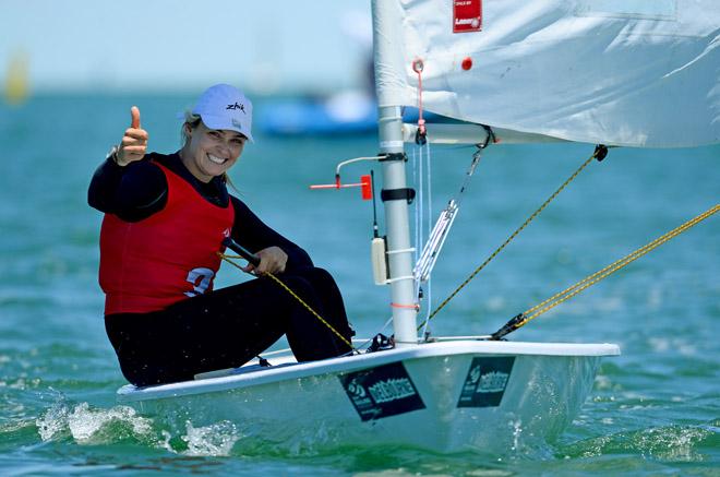 Medal race - Radial / Kyrstal Weir (AUS) BRONZE - 2013 ISAF Sailing World Cup - Melbourne © Jeff Crow/ Sport the Library http://www.sportlibrary.com.au