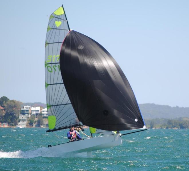 Kirk Mitchell and Andrew Stephenson sailed away from the fleet at the first round of the NSW Cherub State  © Jess Stephenson