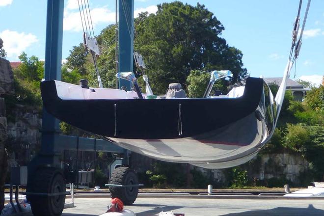 The C60 `Ichi ban’ built by Premier Composites arrives in Sydney ahead of her sea trials and tuning in time for this year’s Rolex Sydney Hobart. © Neil Cox
