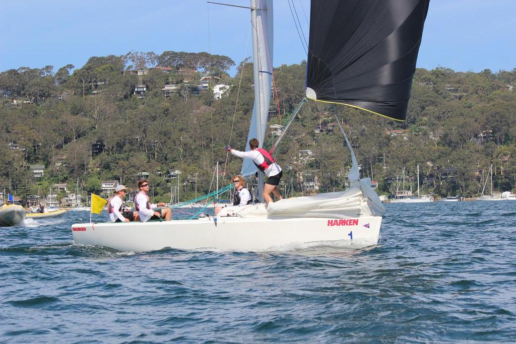 Sam Mackay crossing the finish line - Day 2 2013 Harken International RPAYC, Sydney photo copyright Damian Devine taken at  and featuring the  class