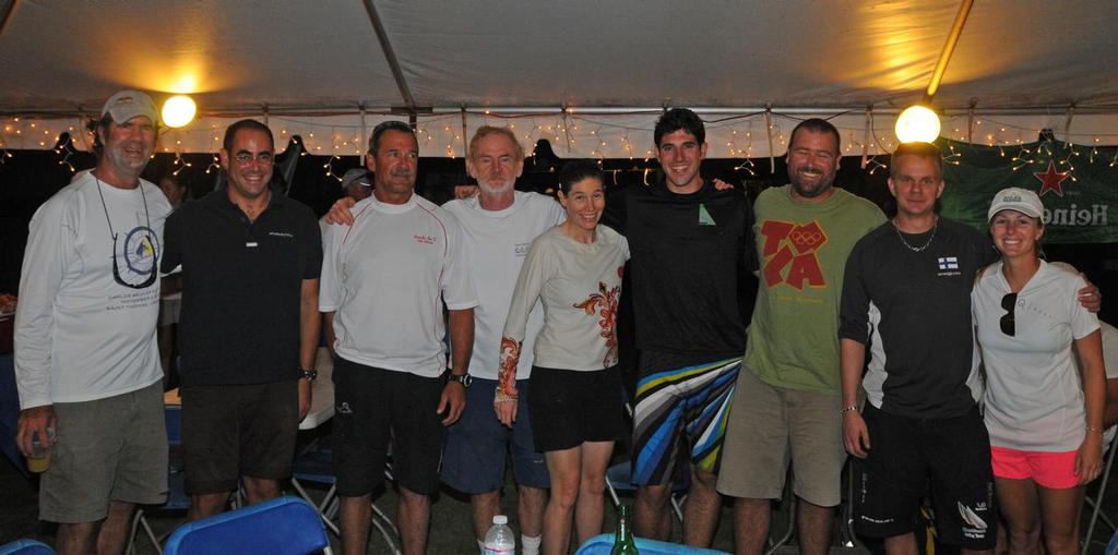 CAMR, L to R: USA’s Dave Perry, Greece’s Stratis Andreadis, USVI’s Peter Holmberg, USA’s Dave Dellenbaugh, USA’s Jennifer Wilson, USA’s Chris Poole, BVI’s Colin Rathbun, Finland’s Antti Luhta, and the USA’s Stephanie Roble. Missing: the USA's Don Wilson. Credit: Dean Barnes. photo copyright Dean Barnes taken at  and featuring the  class