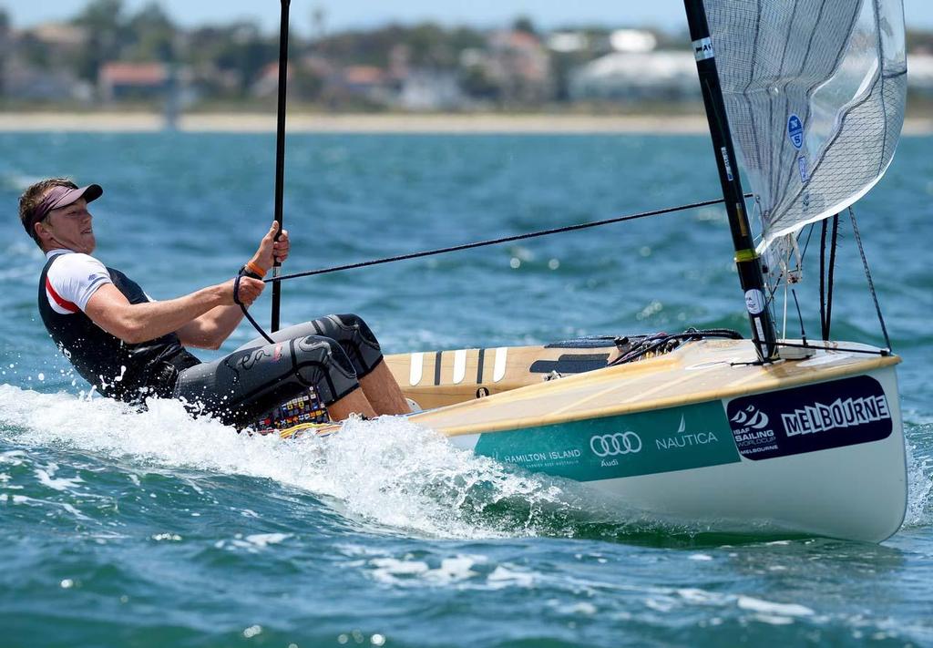 Jake Lilley (AUS) in 2013 ISAF Sailing World Cup - Melbourne. © Jeff Crow/ Sport the Library http://www.sportlibrary.com.au