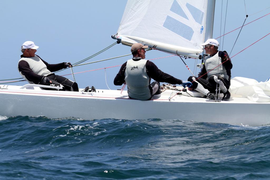Etchells National Championship 2013, let&rsquo;s go downhill in race one as Triad chases Iris III. photo copyright Michael Jennings taken at  and featuring the  class