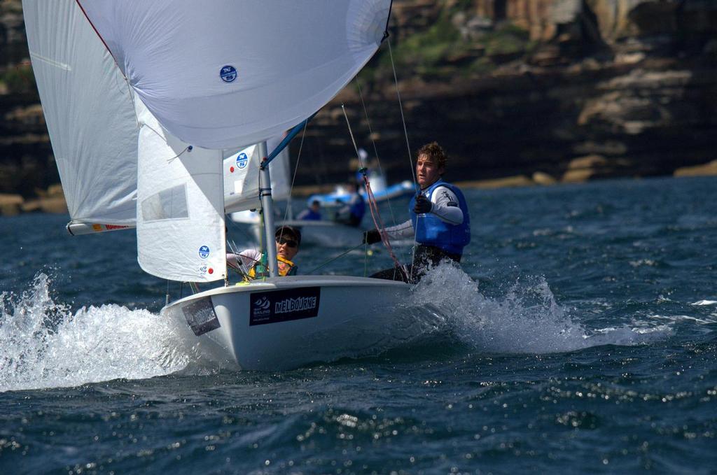Selden For Sailing's Xavier Winston-Smith and Joshua Dawson Leading The 420s photo copyright David Price taken at  and featuring the  class
