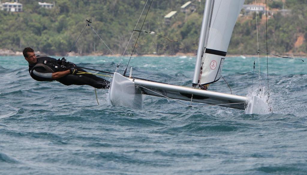 Jason Bennett sailing the NACRA 16sq 'JB' from the Cairns Sailing Club photo copyright Tom Orr taken at  and featuring the  class