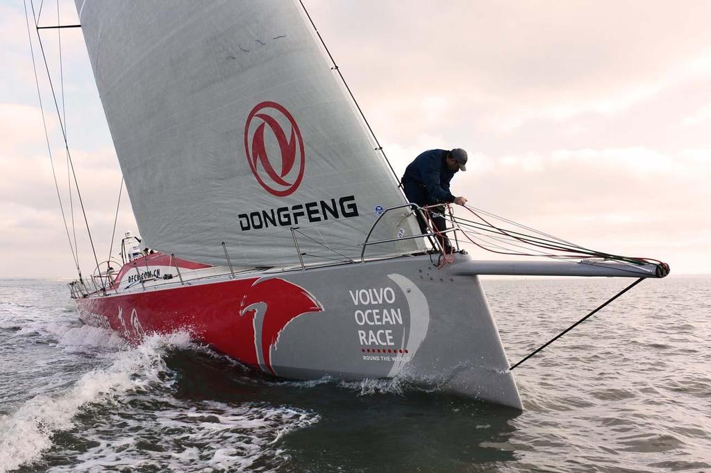 Dongfeng sea trials in Southampton 12th December 2013.  © Volvo Ocean Race http://www.volvooceanrace.com