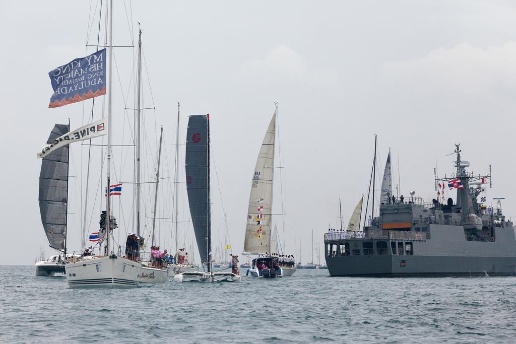 Phuket King’s Cup 2013. Sail-Past on HM the King’s birthday. © Guy Nowell