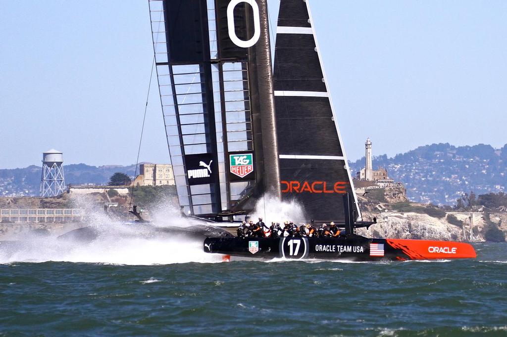 One of Oracle Team USA's two AC72’s built by Core Business Composites photo copyright Richard Gladwell www.photosport.co.nz taken at  and featuring the  class