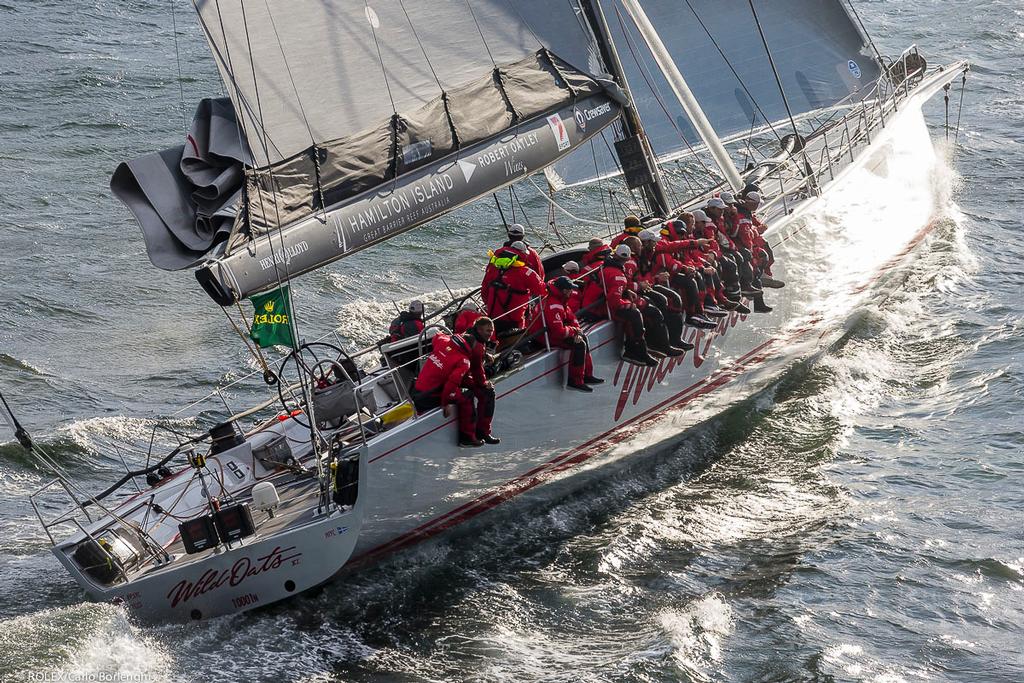 Wild Oats XI tackles the Derwent River on her way to a seventh Line Honours photo copyright  Rolex / Carlo Borlenghi http://www.carloborlenghi.net taken at  and featuring the  class