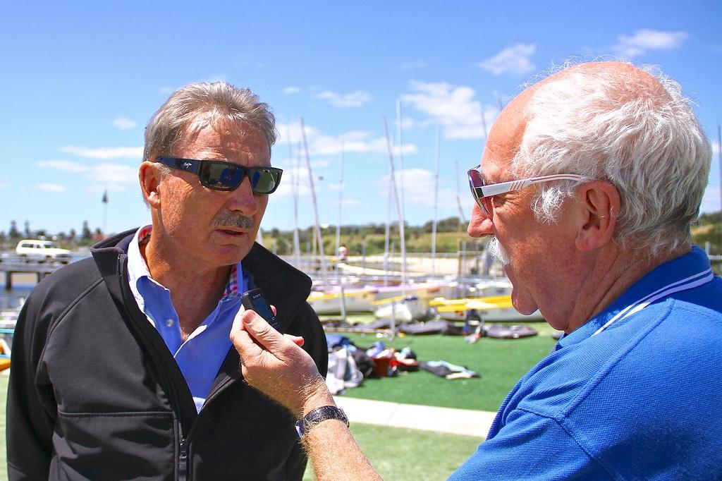 Sail-World Publisher, Rob Kothe interviews Swimming Australia President John Bertrand AM Sail Melbourne , 2013 - ISAF World Sailing Cup, Round 1- Day 0 photo copyright Richard Gladwell www.photosport.co.nz taken at  and featuring the  class