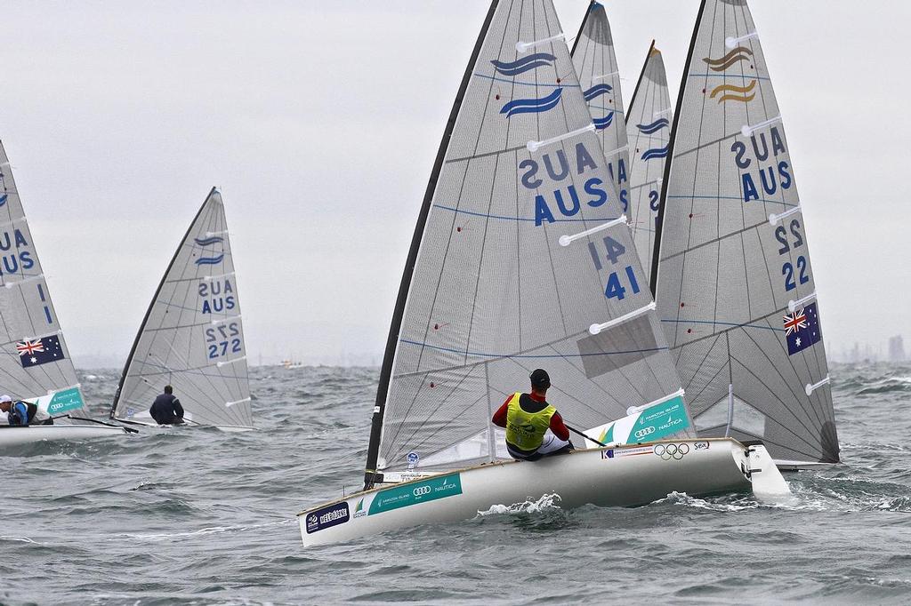 ISAF Sailing World Cup, Melbourne Day  - Finn start photo copyright Richard Gladwell www.photosport.co.nz taken at  and featuring the  class