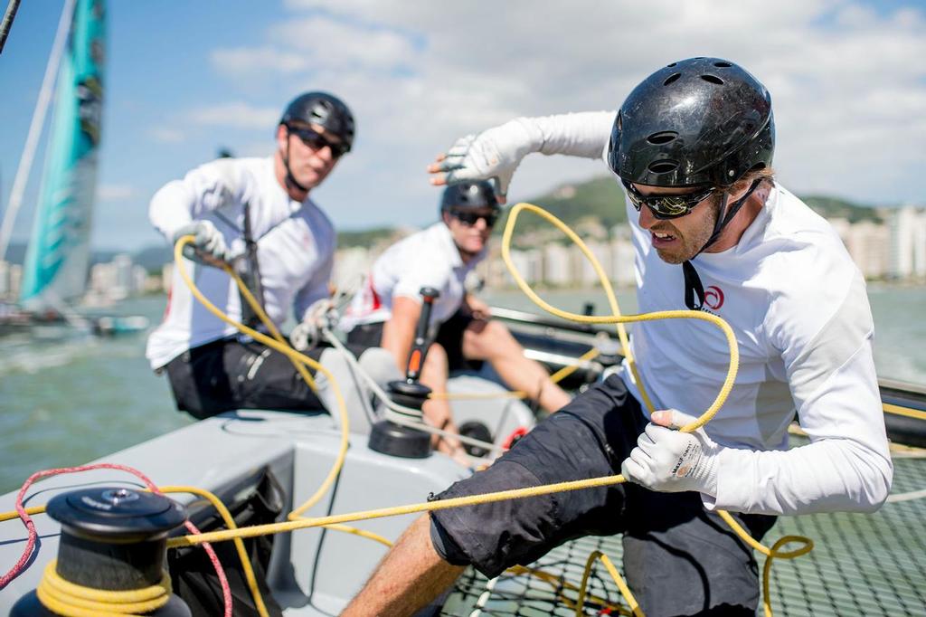 Onboard with Alinghi during the final day of 2013 as the team push their Extreme 40 hard around the track<br />
 ©  Vincent Curutchet / Dark Frame http://www.extremesailingseries.com/