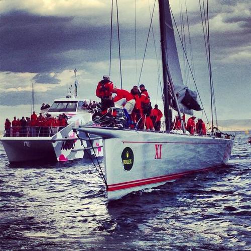 Wild Oats soon after finishing the 69th Rolex Sydney Hobart Race Image: RSHYR © SW