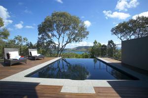 Enjoy this stilling infinity edge pool at the Retreat. photo copyright Kristie Kaighin http://www.whitsundayholidays.com.au taken at  and featuring the  class