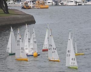 Radio Controlled 10M race on the river on the last Tuesday of the event - Sail Mooloolaba 2014 photo copyright Tracey Johnstone taken at  and featuring the  class
