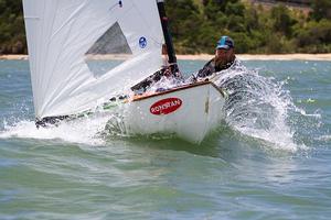 New Zealand's Rob Hengst (Masters) enjoys some of that salty water... - OK Dinghy Australian and Interdominion Championships photo copyright  Alex McKinnon Photography http://www.alexmckinnonphotography.com taken at  and featuring the  class